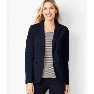 Talbots Aberdeen Womens Blazer Sz 12 L Black Work Jacket Closet Classic NWOT